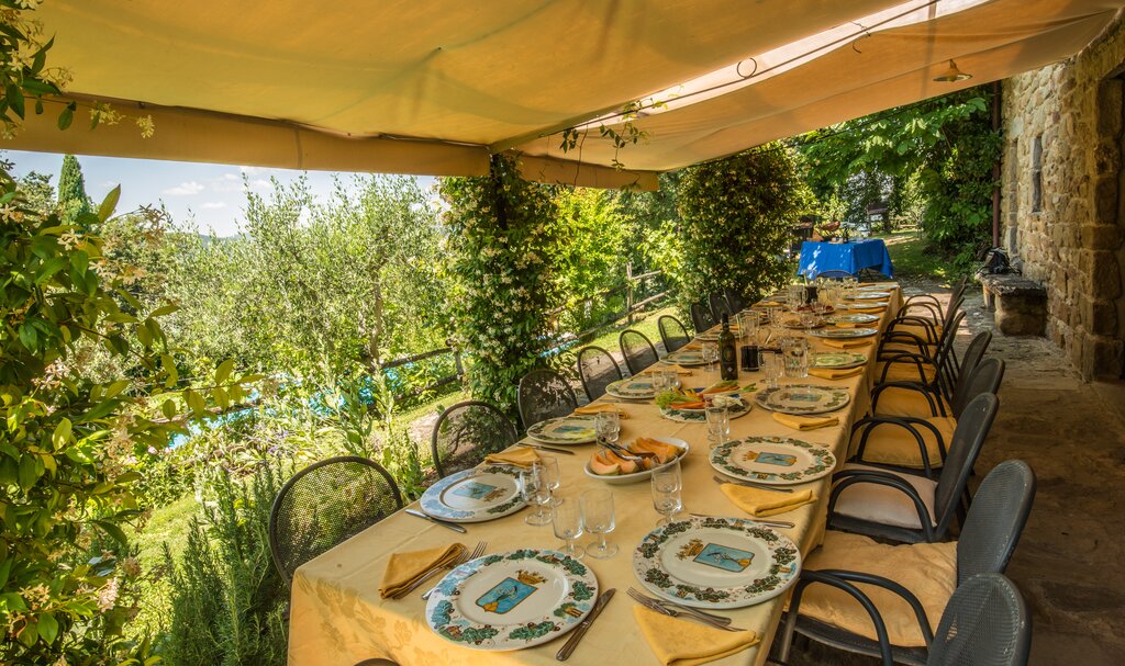 Terrace outside dining room at the Borgo